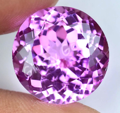 Natural Mogok Pink Ruby 15.55 Ct Round Certified Flawless Loose Gemstone