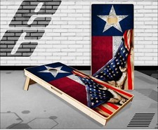 Texas Flag Pull Cornhole Boards Bean Bag Toss Game