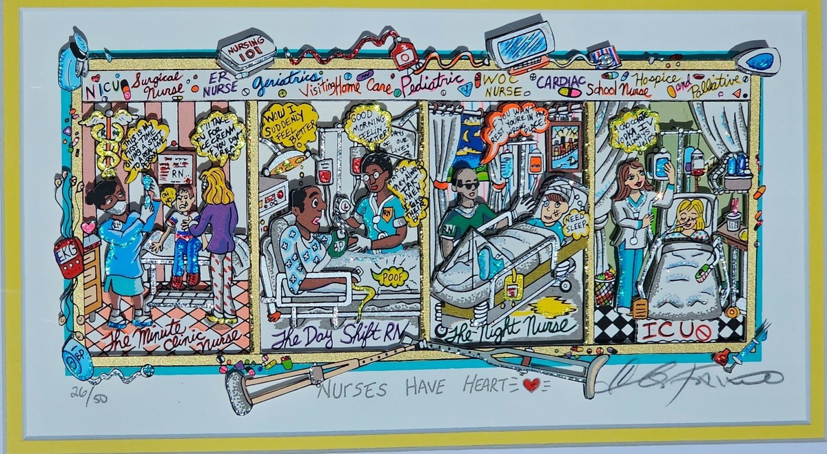 Charles Fazzino Nurses Have Heart 3D SERIGRAPH HAND SIGNED