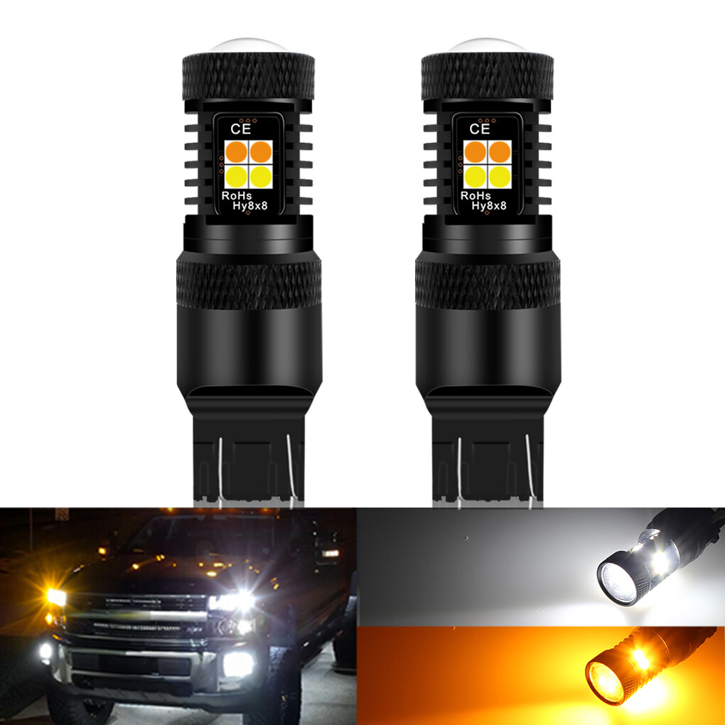 Switchback 7443 7440 7444 LED Turn Signal White/Amber DRL Parking Light Bulbs Switchback 7443 7440 7444 LED Turn Signal White/Amber DRL Parking Light Bulbs