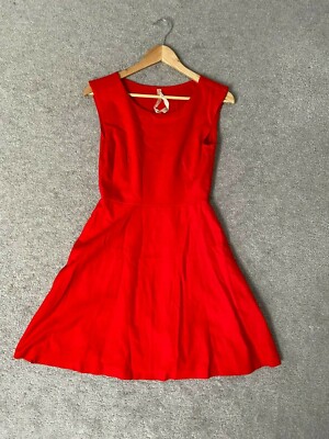 B44 DRESSED Red Dress sz M Fit & Flare Skater Short SOFT Knit Sleeveless  A-line | eBay