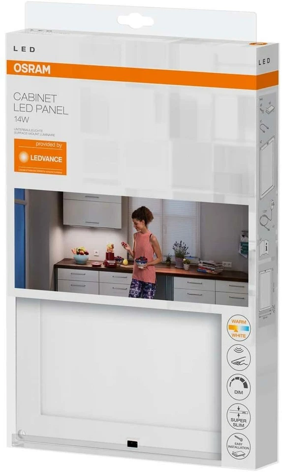 Osram LED Cabinet 2x Panel 20x30 Sweep Sensor dimmbar 14W EEK:F (Spektrum A-G) - Bild 4 von 4