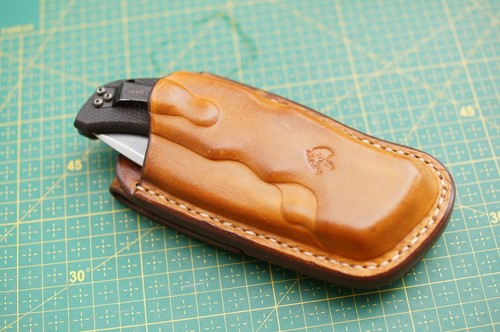 Leather pancake sheath for Cold Steel Recon 1 - Picture 6 of 12