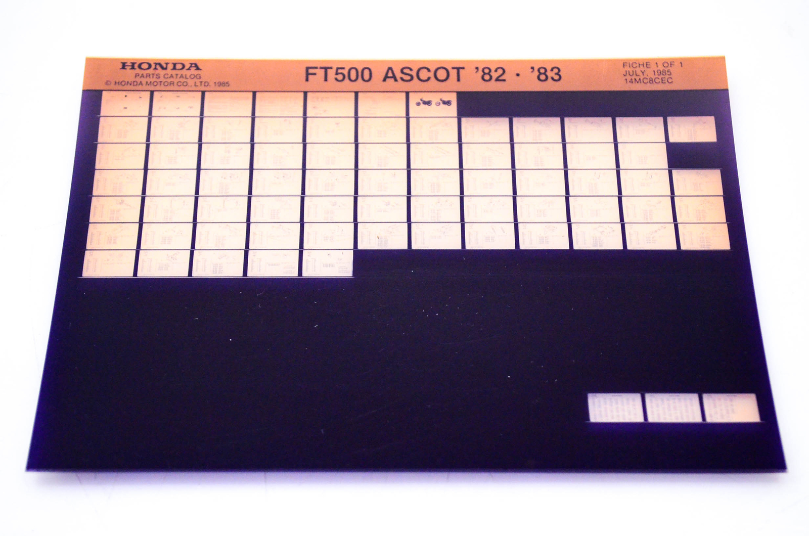 OEM Honda FT500 1985/July '82 - '83 Ascot Parts Catalog Microfiche