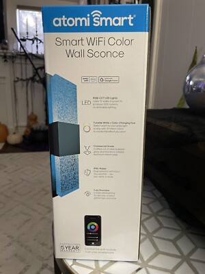 Atomi Smart WiFi Color Wall Sconce AT2392 AT32024 NEW