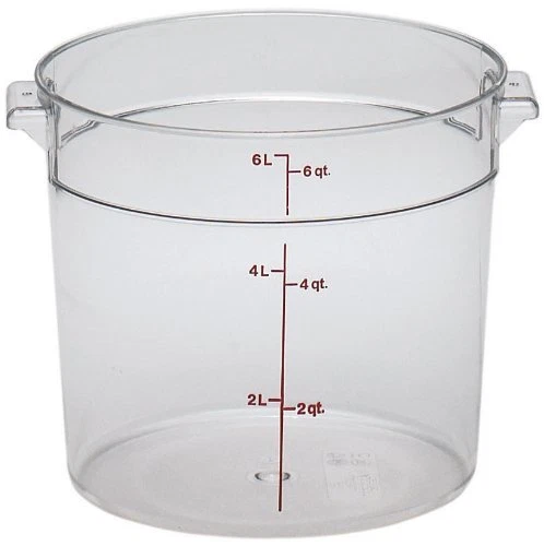Cambro RFSCW6135 Camwear 6-Quart Food Storage Container, Polycarbonate, Clear