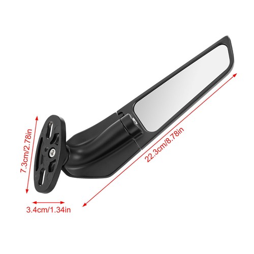 2 Fit For Yamaha YZF R1 R3 R6 Side Mirrors Rearview Wind Wing Mirror Adjustable - Picture 5 of 10