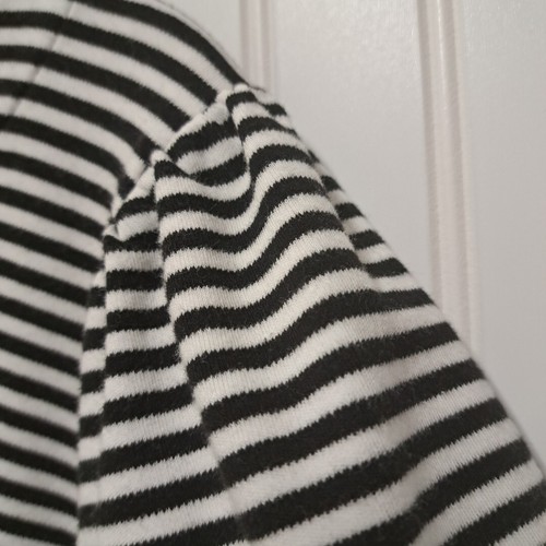 Talbots Mini Dress Womens Plus 3X Black Striped 100% Cotton Knit Shift Coastal - Picture 5 of 12