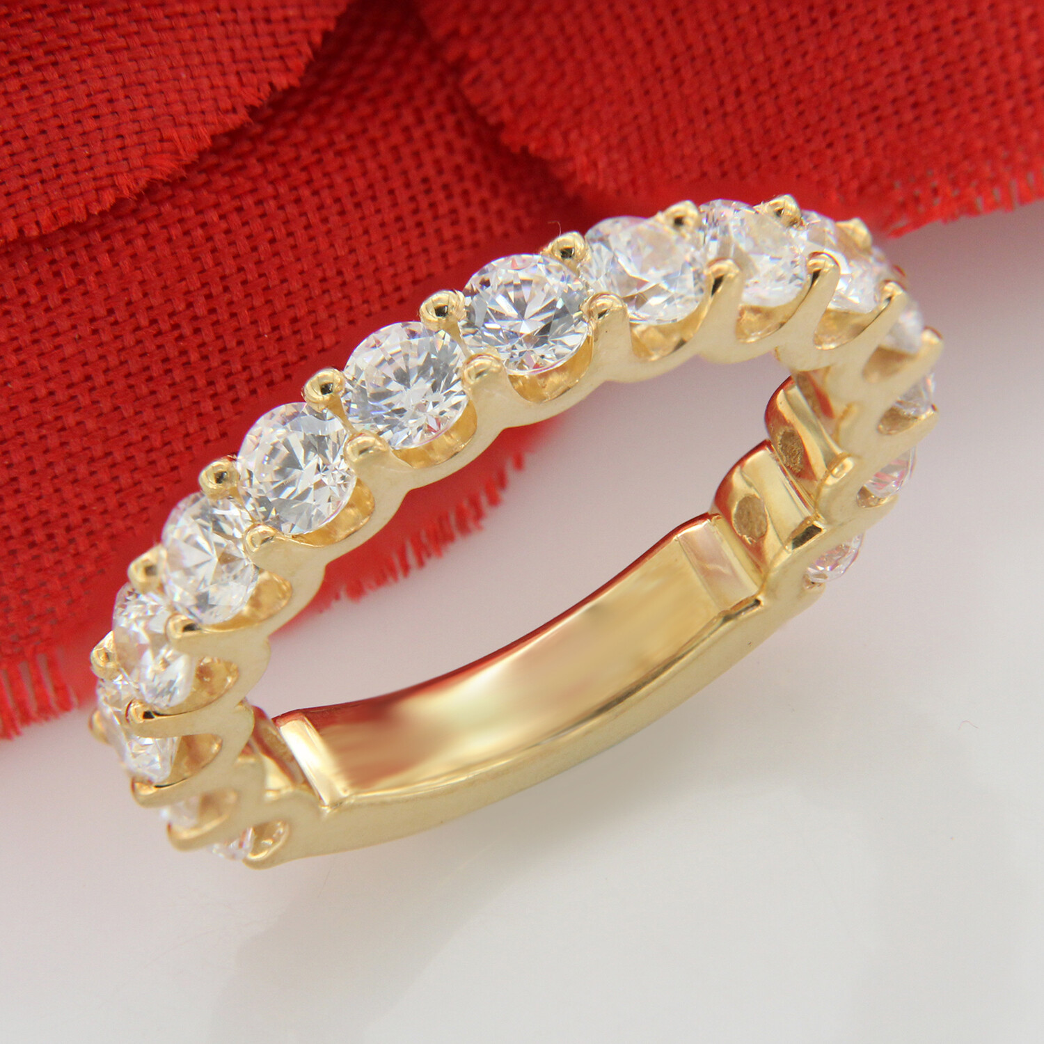 2.10 CT Round Moissanite Half Eternity Engagement Ring 10K Yellow Gold eBay