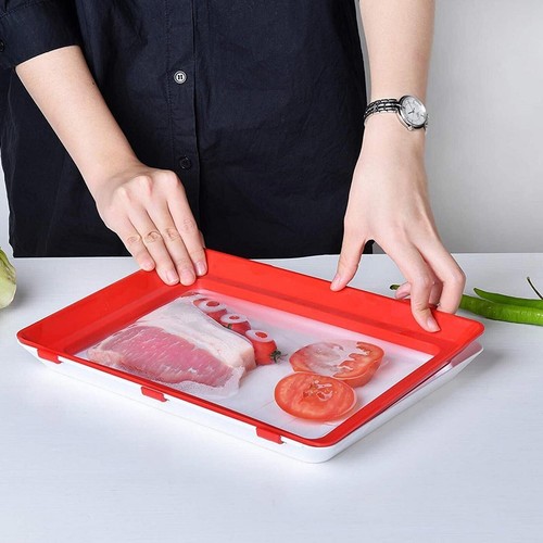 1-4X Reusable Healthy Food Preservation Film Tray Airtight Preserving Container - Picture 8 of 17