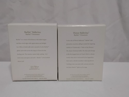 NIB 2 Barbie Ballerina's - Hallmark Ornaments 2007 Flower 2008 New In Box - Picture 3 of 5