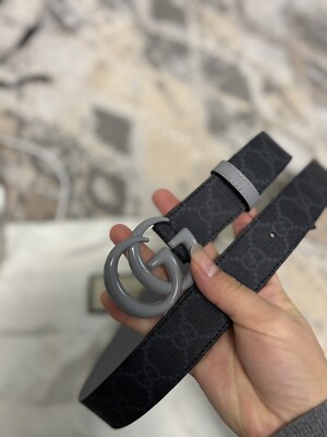 NWT Gucci Interlocking Grey G Black Leather Unisex Belt NWT Gucci Interlocking Grey G Black Leather Unisex Belt