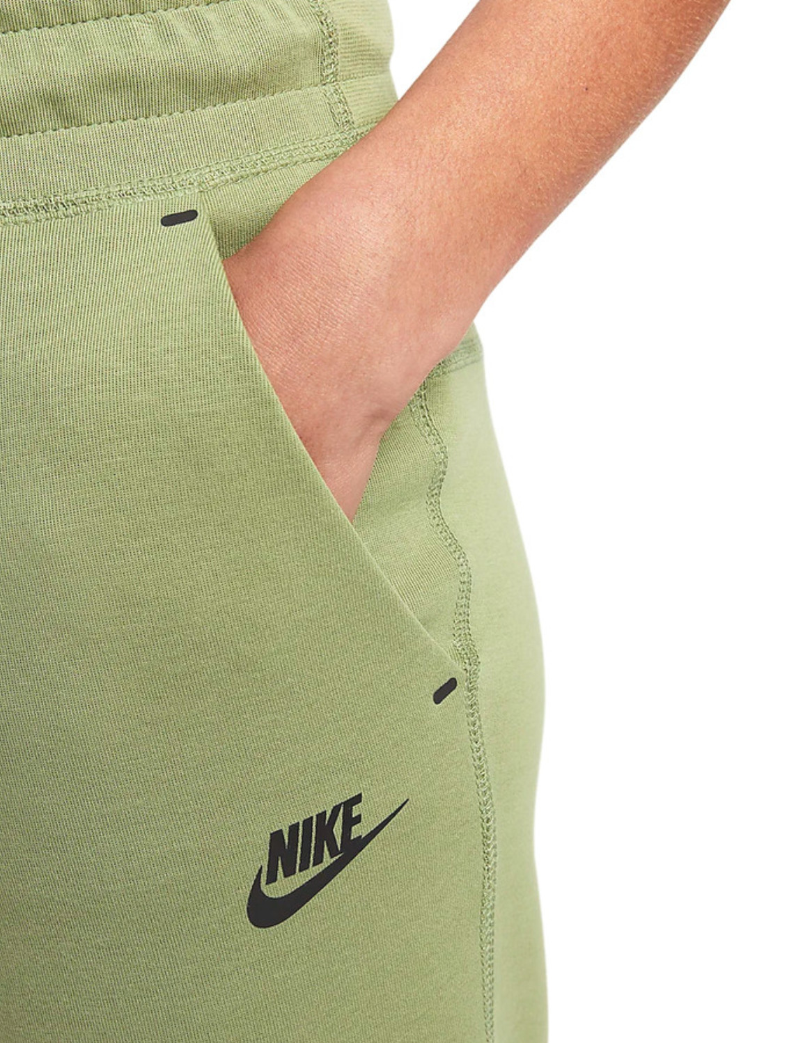 NIKE  Women's Sportswear High Rise Tech Fleece Pants sz XS X-Small Green Black image 3