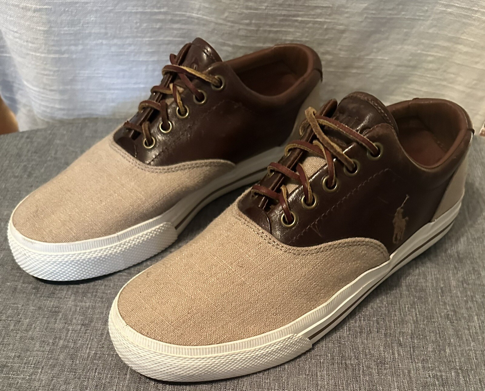 Ralph Lauren Polo Saddle Shoes Men's Tan 8M Excellent Condition