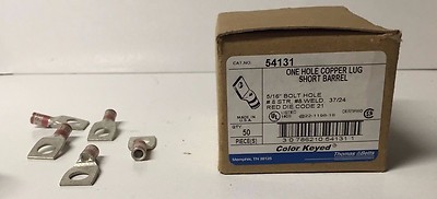 NEW THOMAS & BETTS 54131 ONE HOLE COPPER LUG 5/16'' BOX OF 50