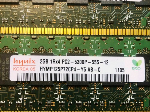 4 x 2GB Hynix DDR2-667 PC2-5300P 1Rx4 ECC Reg RAM HYMP125P72CP4-Y5 Ab-C Memory - Picture 2 of 5