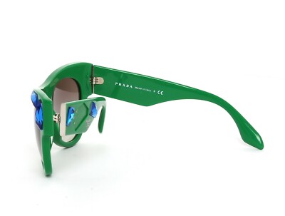 Prada SPR 21Q Green Crystal Embellished 56-18-140 Cat Eye