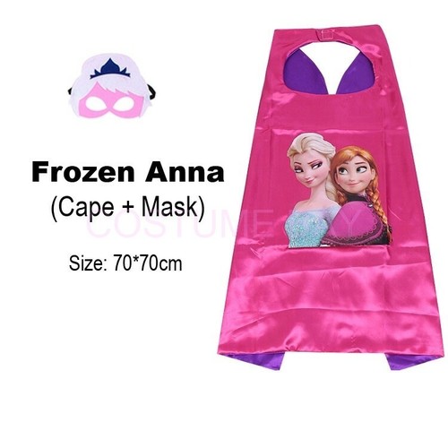 Kids PJ Superhero Cape & Mask Set Boy Girl Superman Spiderman Halloween Costume - Picture 19 of 22