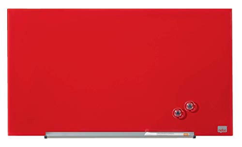 (TG. 677 x 381 mm) NOBO Widescreen Lavagna in vetro 31" (68x380mm) - Rosso - 190