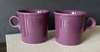 NOS Fiesta Homer Laughlin Purple Plum Heather Coffee Mug Cup Set 2 Retired 10oz