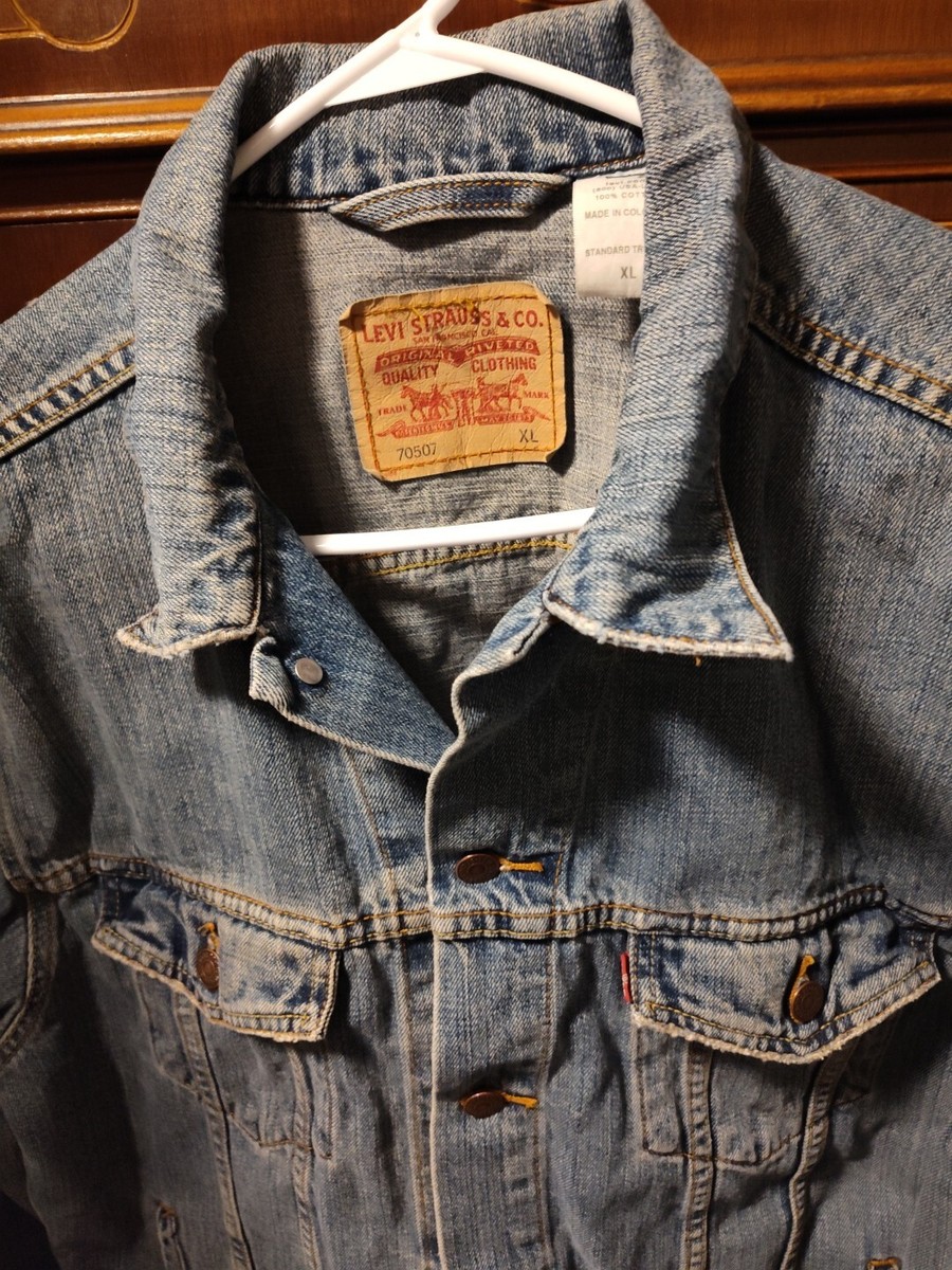 LEVI'S 70507 スタンダードトラッカー XL Levi's Standard Trucker Blue Denim Jean Jacket 70507 Men's
