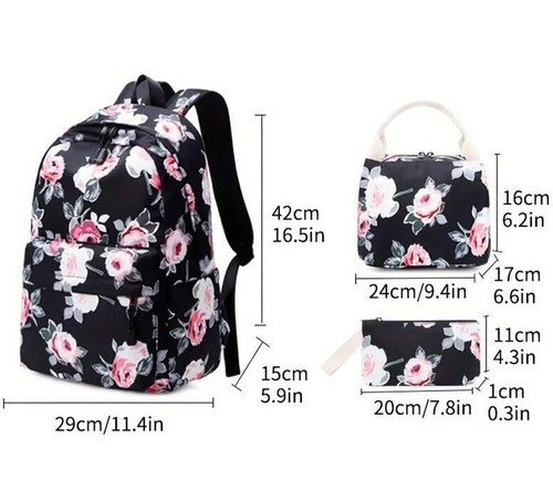 School Bag Backpack Large Girls Boys Rucksack Lunch Bag Pencil Case 3Pcs Set - Picture 10 of 14
