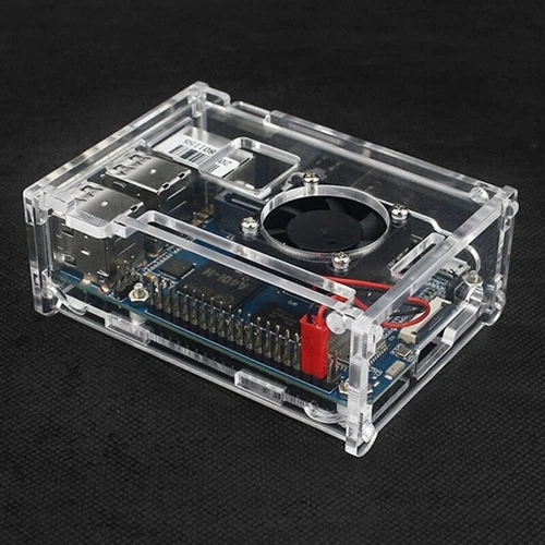 Heatsink Cover for Banana Pi M2 Acrylic Case Cover with Quiet Cooling Fan