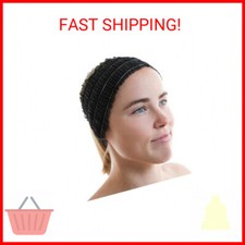 100 Count Disposable Facial Spa Headbands, Individual Wrapped Black