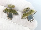 Vintage Angel With Brass Wings And Halo Earrings Mexico 925 Sterling Silver