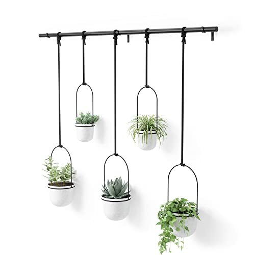 Umbra Triflora Hanging Planter, Set of 5, White - Picture 1 of 6