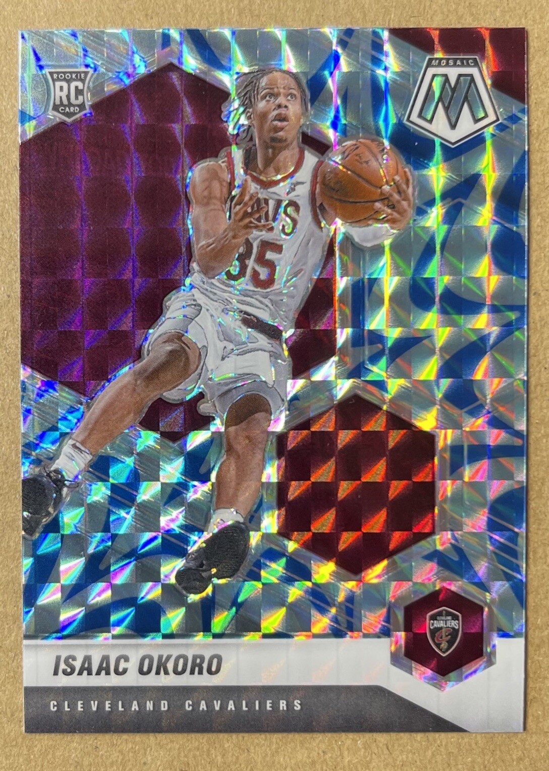 2020-21 Panini Mosaic Rookie Reactive Blue Prizm Isaac Okoro #212 Rookie RC