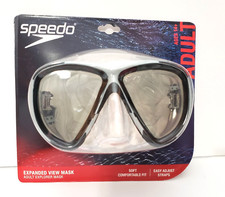 Speedo Dive Adult Explorer Mask Expanded View 15 Years Grey Black NWT