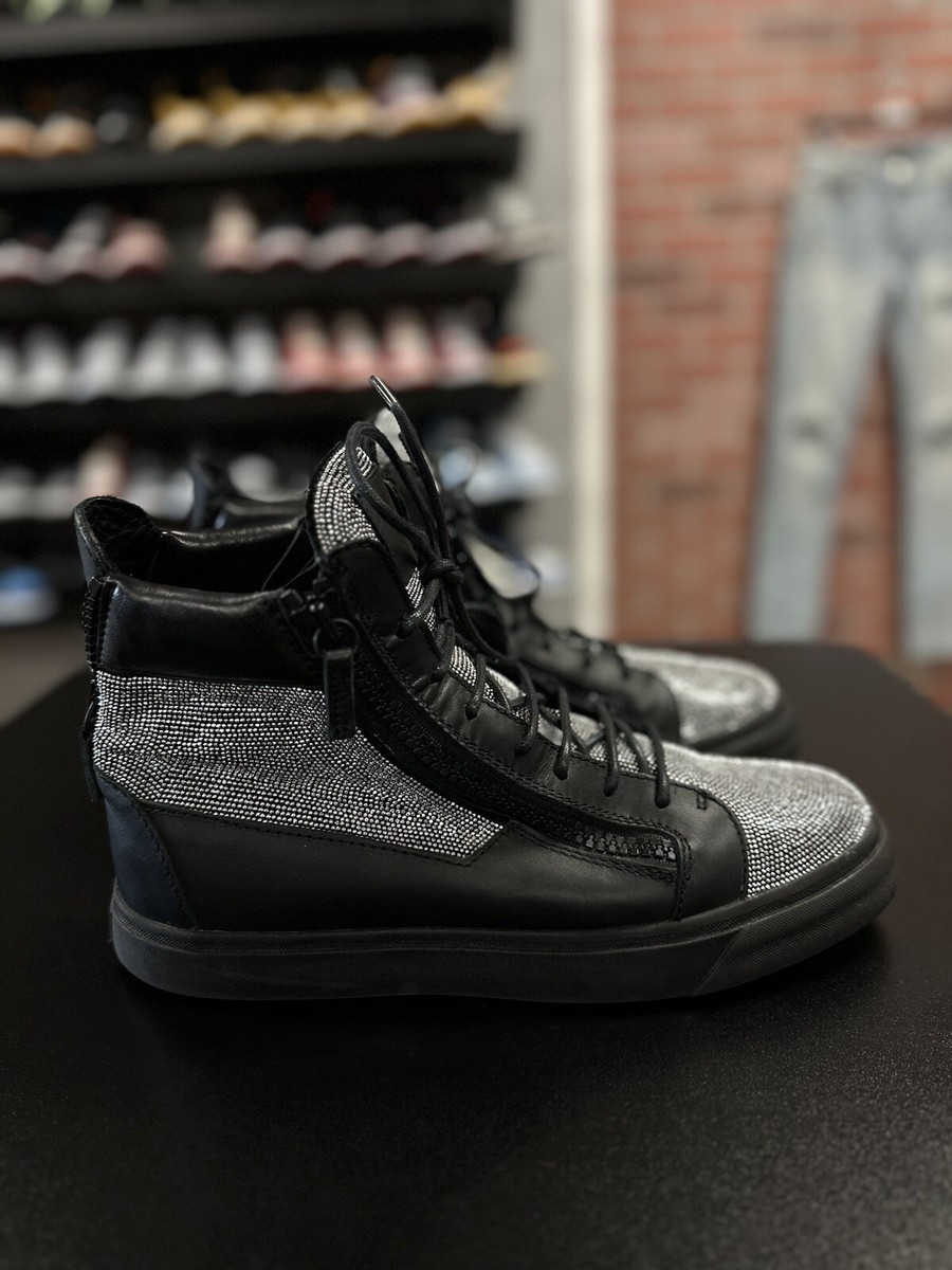 43EU/10US - Giuseppe Zanotti Black Leather High Top Sneakers