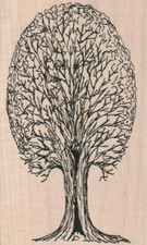 Big Tree 3 1/2 x 5 1/2" Rubber Stamp, Flower Stamp, Plant Stamp, Tree Stamp