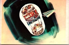 Postcard Artist Inboard Profile of Space Station