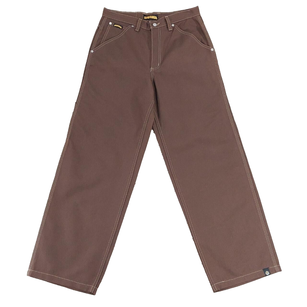 Lowrider Y2k Baggy Carpenter Pants, Brown Wide Leg