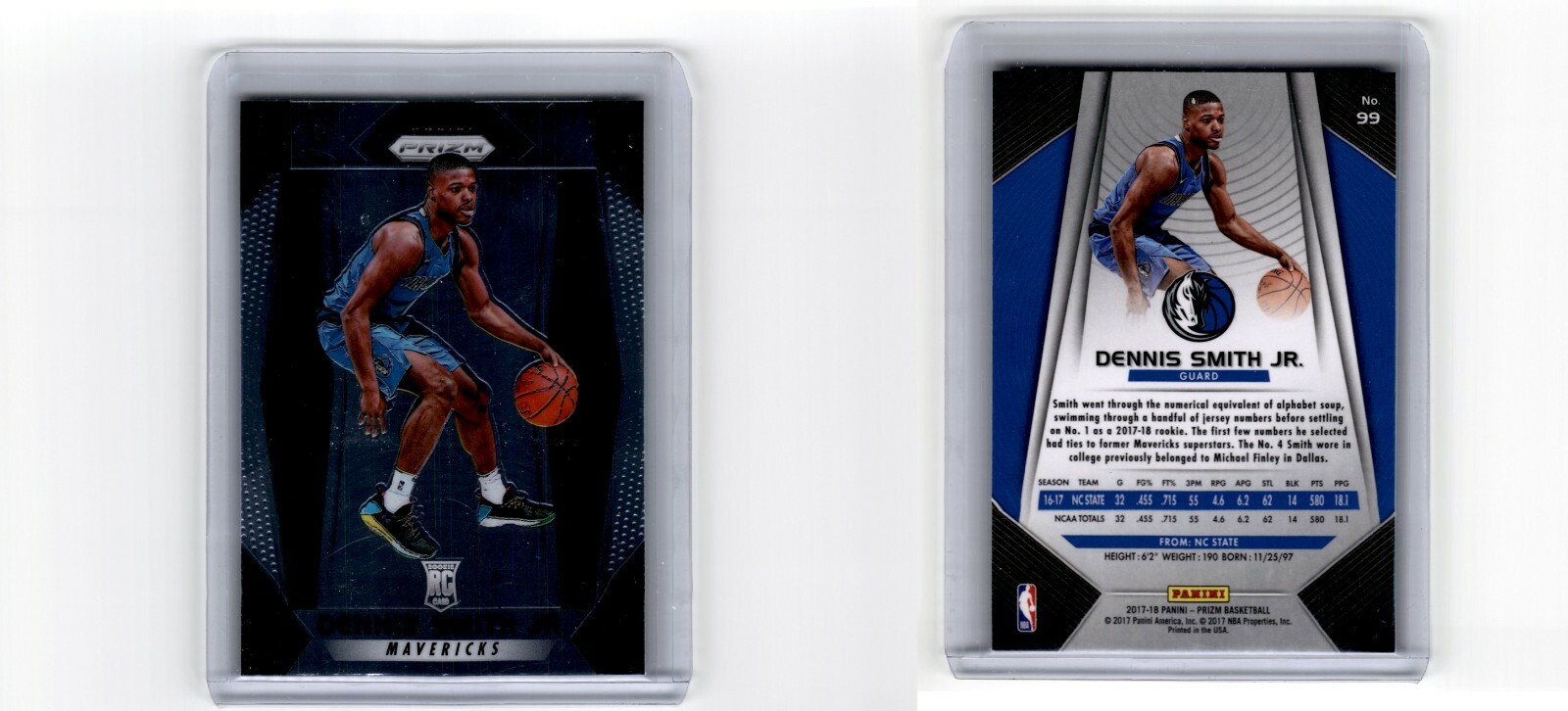 2017-18 Panini Prizm DENNIS SMITH JR Rookie RC #99 Mavericks