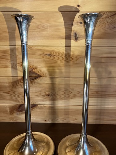 Candelabros de metal alemanes Villeroy & Boch altos delgados de la década de 1980 - Imagen 4 de 11