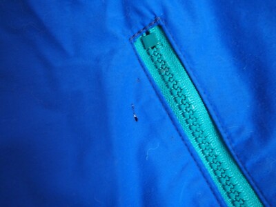 VTG 90s REI Retro Blue Nylon Fleece Lined Zip Outdoor Hiking Logo