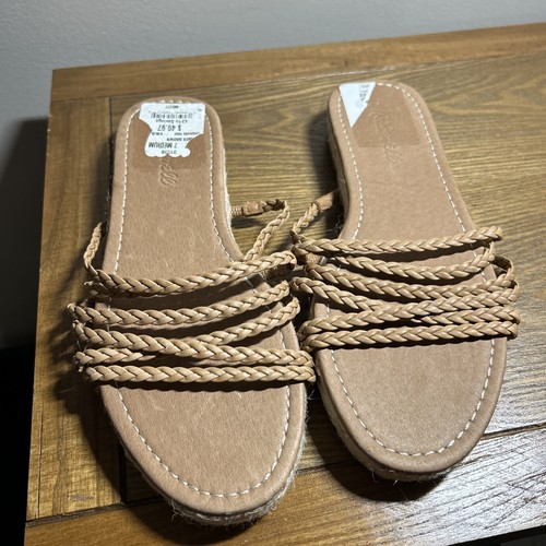 MADEWELL Kathryn Espadrille Slide Sandal Braided Leather Strappy Women’s 7 NWT