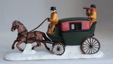 CHRISTMAS VILLAGE, HORSE DRAWN CARRIAGE, DEPT 56 DRIVER & PASSENGER, DOVER COACH