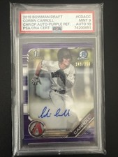 2019 Bowman Draft - Corbin Carroll #CDA-CC Purple Refractor /250 Auto PSA 9