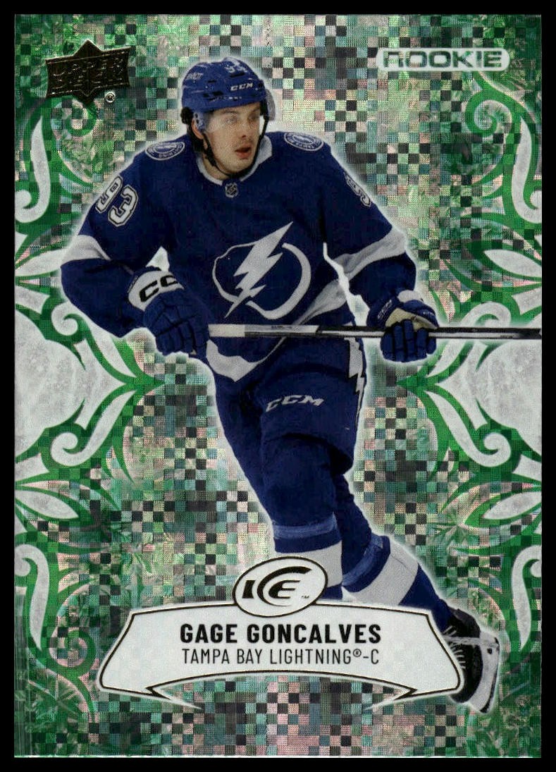 2024-25 Upper Deck Ice #112 Gage Goncalves Emerald Green RC
