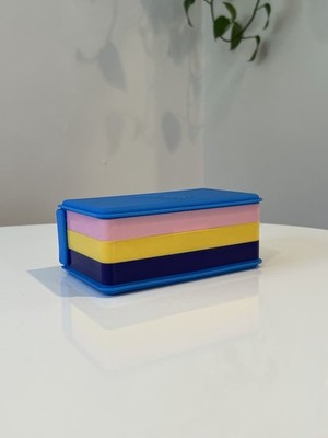 Vintage 1988 Emson Plastic Colorful Jewelry Keeper Post Modern