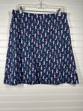 J. Jill Seahorse Skirt Women S Print Beach Cotton Blend Pockets Artsy Preppy Y2K