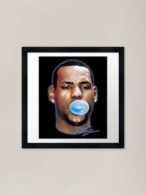 Lebrons James Bubble gerahmtes Kunst Pri gerahmtes Wandbild Poster Leinwanddruck Bild