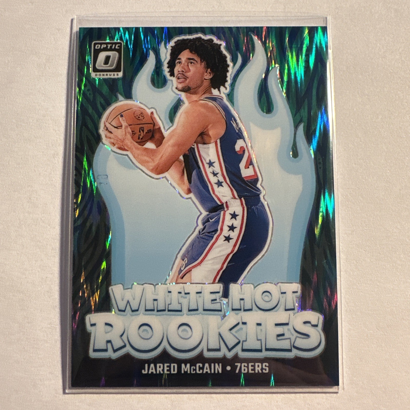 2024-25 Panini Donruss Optic Jared McCain RC White Hot Rookies Green Shock /149!