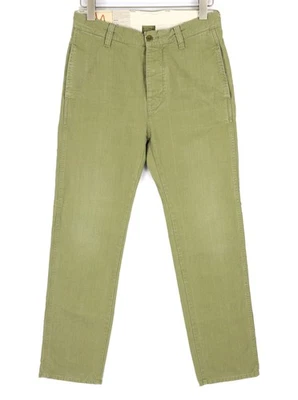 Vaqueros sueltos Alvar para hombre W28/L32 verde oscuro lavado botón - Imagen 1 de 4