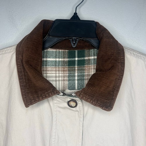 Abrigo de Granero Reversible Brandon Thomas De Colección Talla L Tareas Chaqueta Pana Cuello Cuadros - Imagen 3 de 12