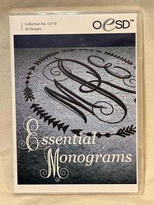OESD ESSENTIAL MONOGRAMS - USB #12719 - Machine Embroidery - 56 Designs EUC